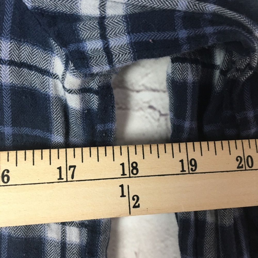 Banana Republic Blue Plaid Flannel Ruffle Shirt - Picture 12 of 16